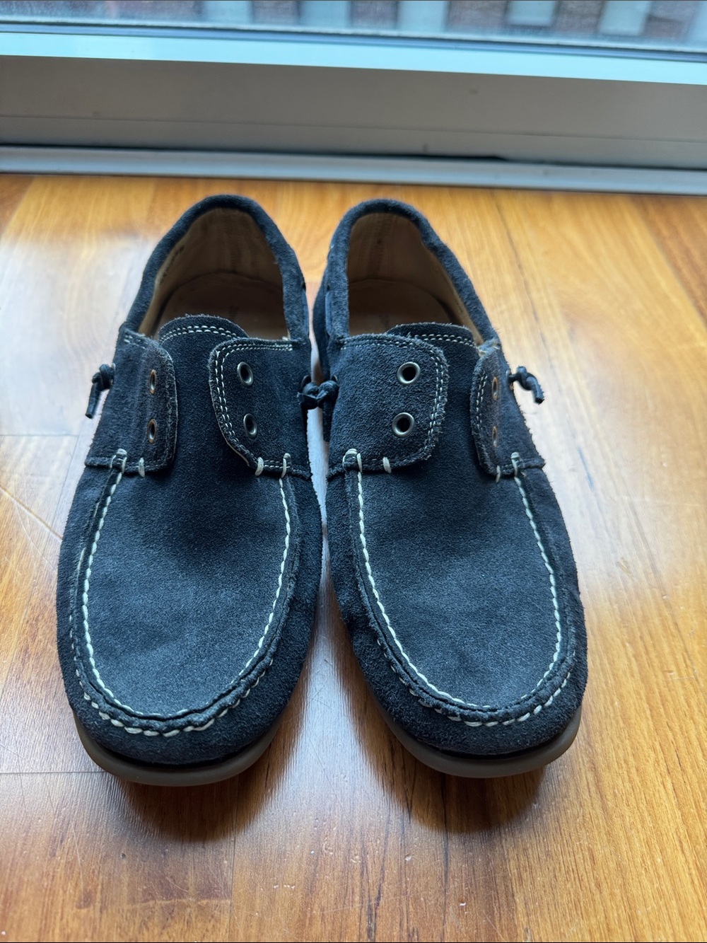 John Varvatos Men's Suede Boat Shoes - Navy Blue